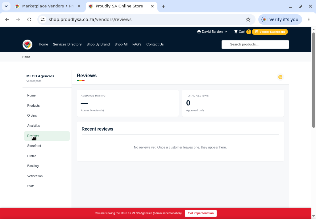 The customer reviews section